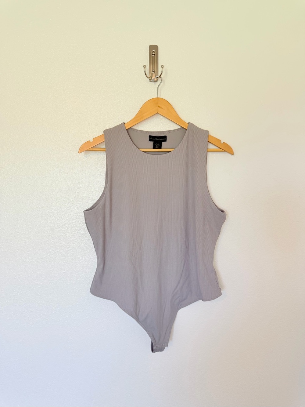 House of Harlow Sleeveless Gray ribbed bodysuit